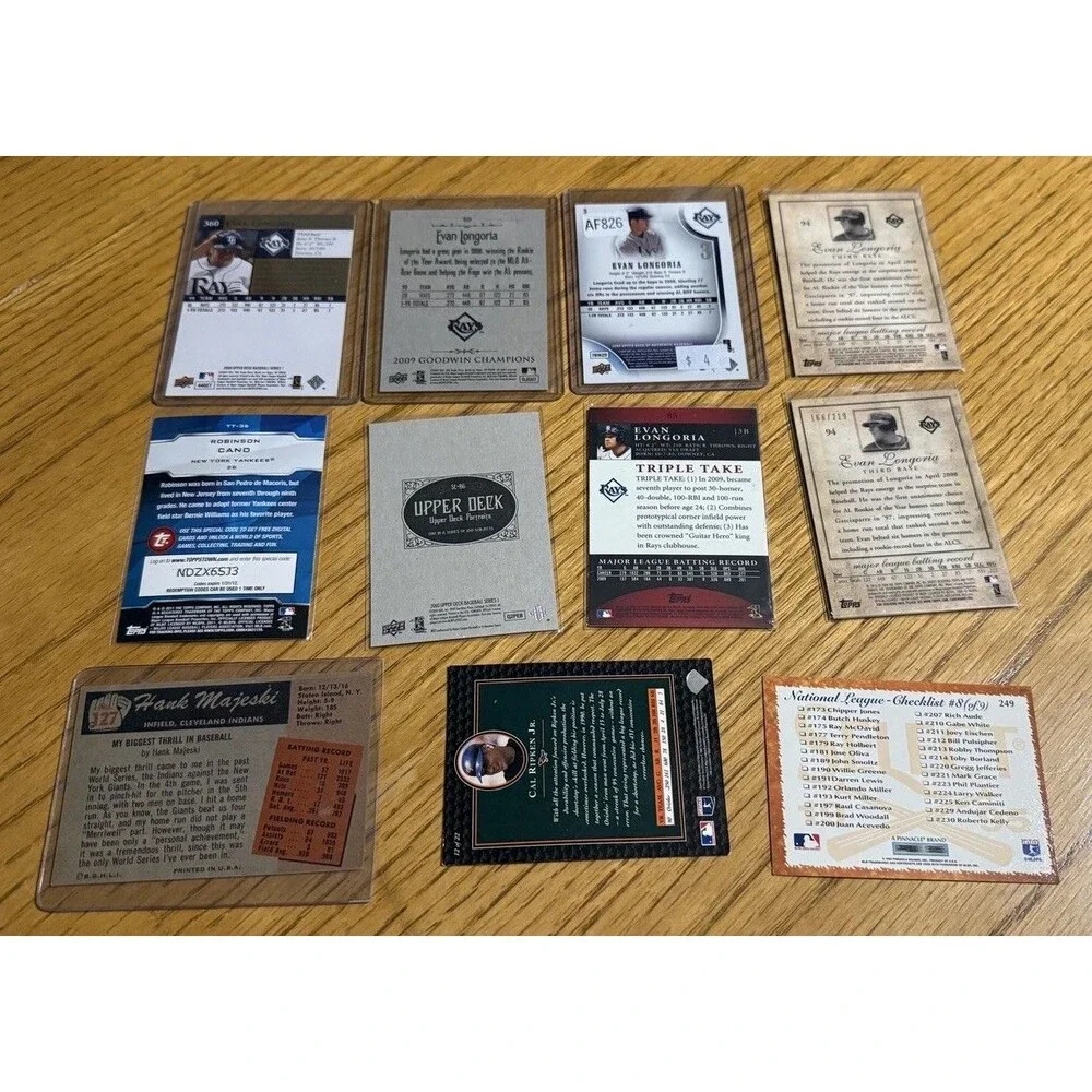 Evan Longoria Cal Ripken Robinson Cano Hank Majeski Topps UD Lot 11 Cards